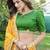 yellow bandhani embroidered poly georgette bandhani saree