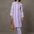 women striped regular cotton kurta with trousers