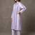 women striped regular cotton kurta with trousers
