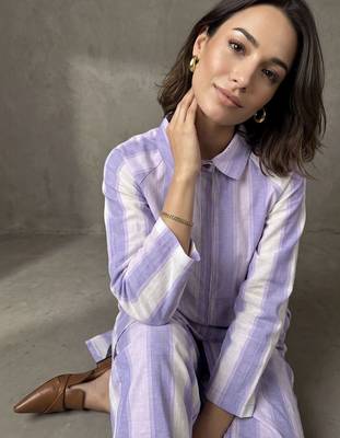 women striped regular cotton kurta with trousers 6