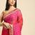 pink gotta patti poly georgette bandhani saree