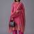 women ethnic motifs printed regular chanderi silk kurta with trousers & dupatta