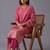 women ethnic motifs printed regular chanderi silk kurta with trousers & dupatta
