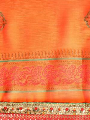 Pink gotta patti poly georgette bandhani saree 4