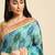 Turquoise gotta patti poly georgette bandhani saree