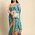 Turquoise gotta patti poly georgette bandhani saree