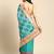 Turquoise gotta patti poly georgette bandhani saree