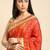 Red gotta patti poly georgette bandhani saree