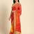 Red gotta patti poly georgette bandhani saree