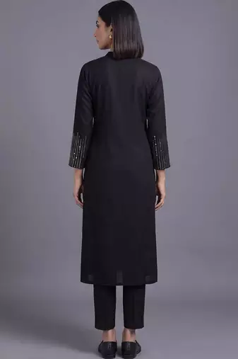 women regular sequinned kurta with trousers