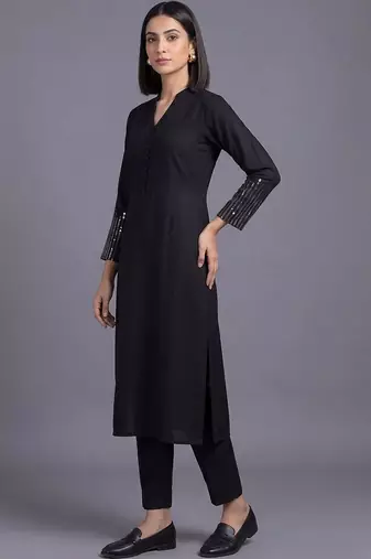 women regular sequinned kurta with trousers