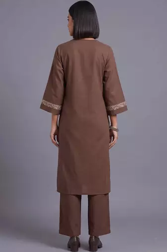 women ethnic motifs embroidered regular thread work kurta with palazzos