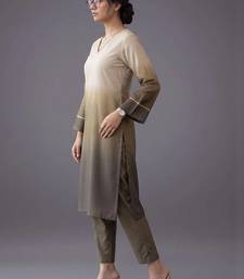 women ombre dyed regular thread work kurta with trousers