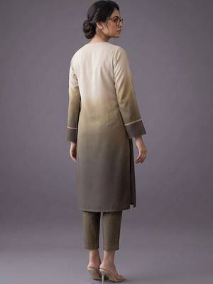 women ombre dyed regular thread work kurta with trousers 3