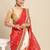 White white & red bandhani gotta patti half and half bandhani saree