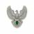 Silver zircon bird motif brooch
