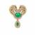 Gold plated zircon horse motif brooch