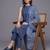 women ethnic motifs regular cotton kurta with trousers & with dupatta