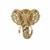 Gold plated zircon elephant motif brooch