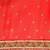 red red & yellow bandhani beads and stones half and half bandhani saree
