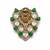 Gold plated stone lion motif brooch