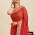 Yellow yellow & red bandhani beads and stones half and half bandhani saree