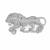 Silver plated zircon lion motif brooch