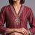women regular mirror work kurta with palazzos