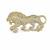 Gold plated zircon lion motif brooch
