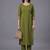 women ethnic motifs embroidered regular thread work kurta with trousers