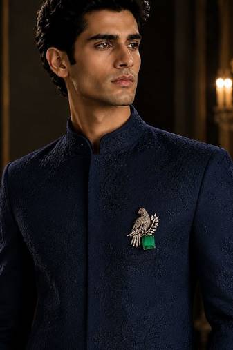 Gold plated zircon eagle motif brooch