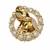 Gold plated zircon elephant motif brooch
