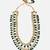 Gold finish kundan polki and green beaded layered mala necklace