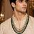 Gold plated layered green beaded pearl kundan groom mala necklace