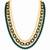 Gold plated layered green beaded pearl kundan groom mala necklace