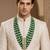 Gold plated layered green beaded pearl kundan mala necklace