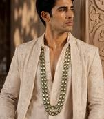 Double layered green kundan necklace