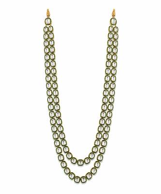 Double layered green kundan necklace 2