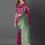magenta magenta & green ethnic motifs zari silk blend saree
