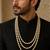 Gold plated classic layered kundan mala necklace