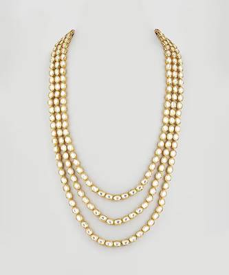 Gold plated classic layered kundan mala necklace 2
