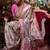 peach peach-coloured & pink floral woven design zari banarasi saree