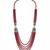 Multi layered ruby red beaded kundan groom mala necklace
