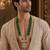 Green beaded kundan pendant necklace