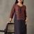 women ethnic motifs printed regular kurta with trousers