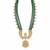 Green beaded kundan pendant necklace