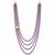 Gold plated layered purple beaded kundan groom mala necklace