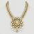 Gold plated kundan floral pendant necklace
