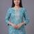 women ethnic motifs printed regular thread work cotton kurta with trousers & with dupatta