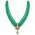 Jade green beaded kundan pendant mala necklace